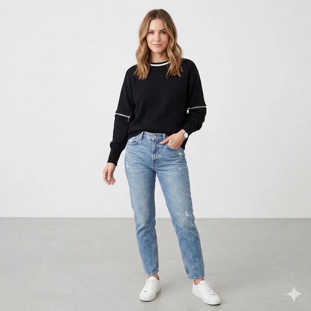Zara Knit Women’s Black Sweater Size M